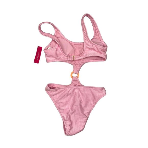 Xhilaration One Piece Monokini Bathing Suit Size Small Womens Pink Cheeky Pink - Picture 5 of 9